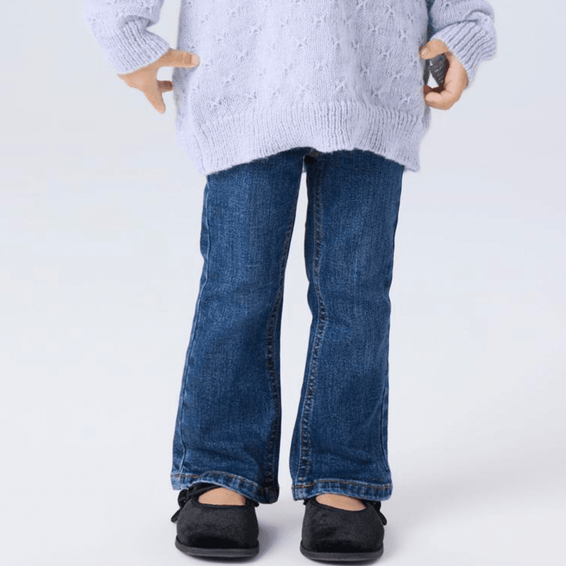 Name It Nmfpolly bootcut jeans til småbarn, Dark Blue Denim