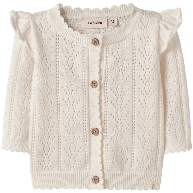 Lil' Atelier Nbfjela cardigan til baby, Coconut Milk