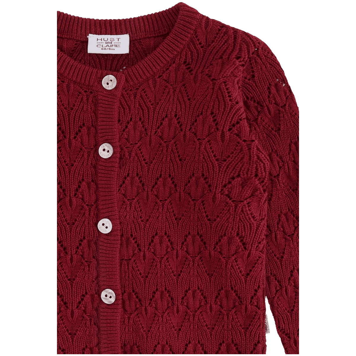 Hust and Claire Hccilja Pointelle cardigan baby, Teaberry