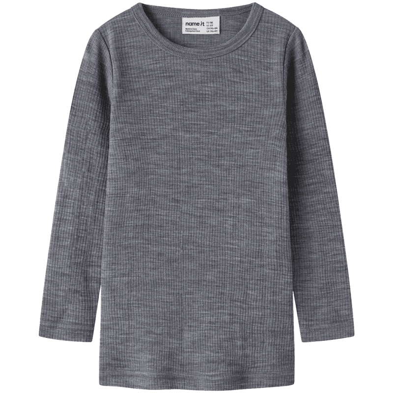 Name It Nmnwax Rib genser i ull småbarn, Folkstone Gray