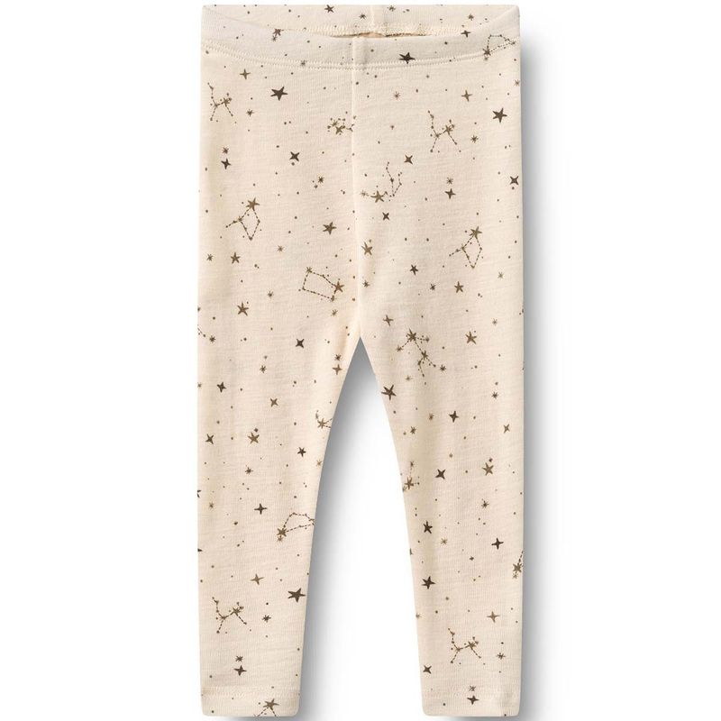 Wheat Agi leggings i ull til baby, Eggshell Stars