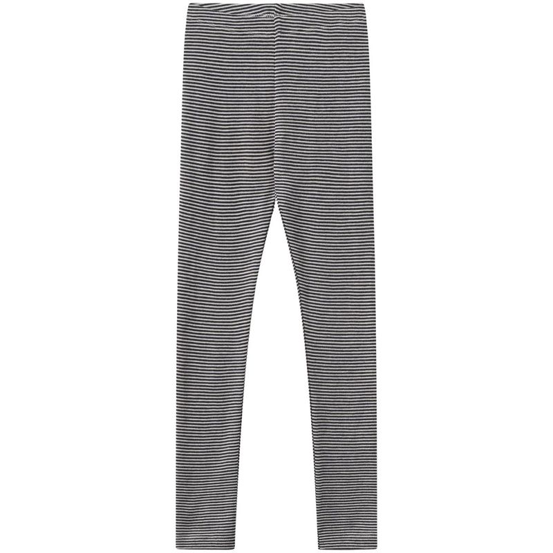 Wheat Agi leggings i ull til barn, Navy Stripe