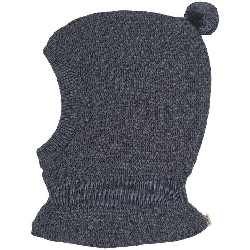 Wheat Pomi strikket balaclava, Greyblue