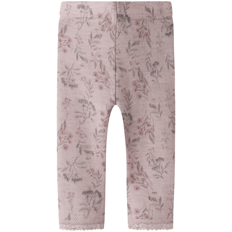 Name It Nbfwang leggings i ull til baby, Violet Ice/Leafs