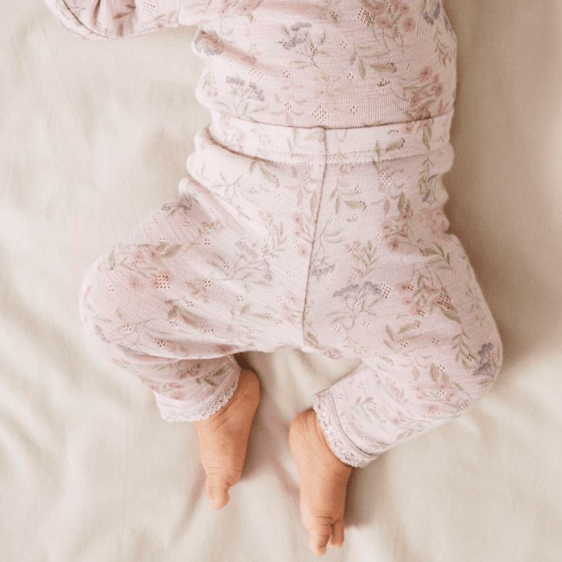 Name It Nbfwang leggings i ull til baby, Violet Ice/Leafs