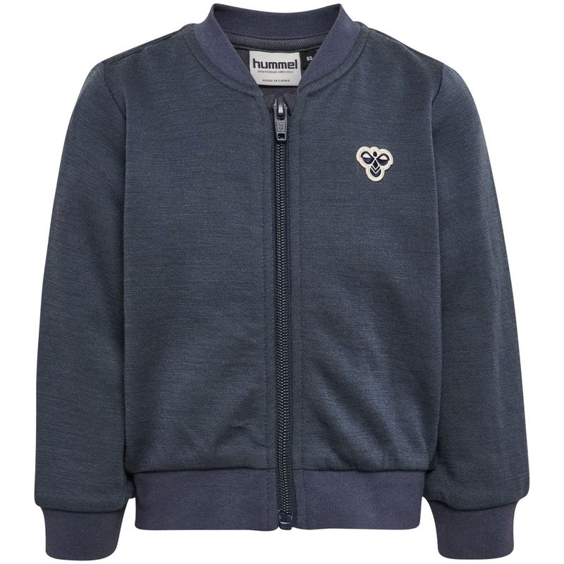 Hummel Hmlmini Bee zip-genser i ull/bomull, Ombre Blue