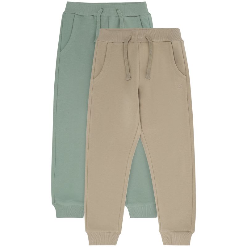 Minymo 2-pack joggebukse til barn, Lily Pad