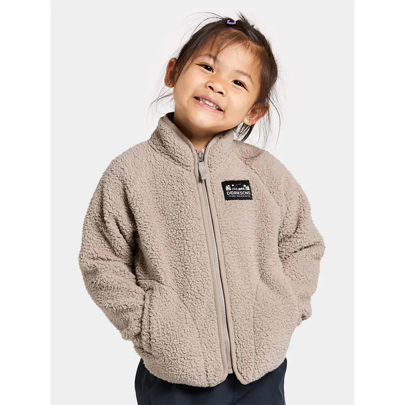 Didriksons Gibbs teddyjakke til barn, Beach Beige
