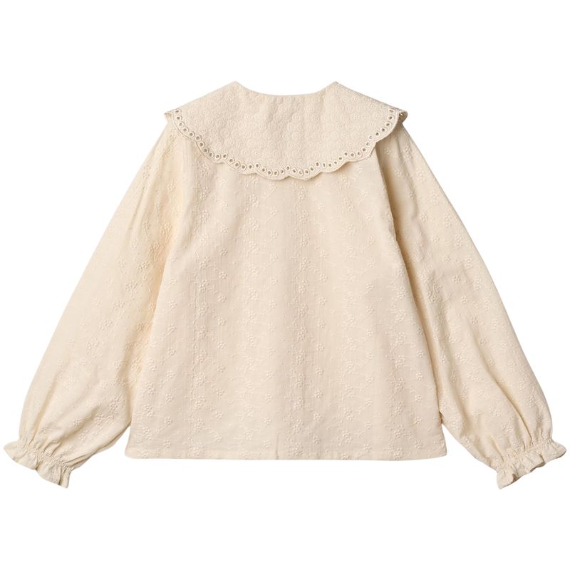 Wheat Flora bluse til barn, Eggshell
