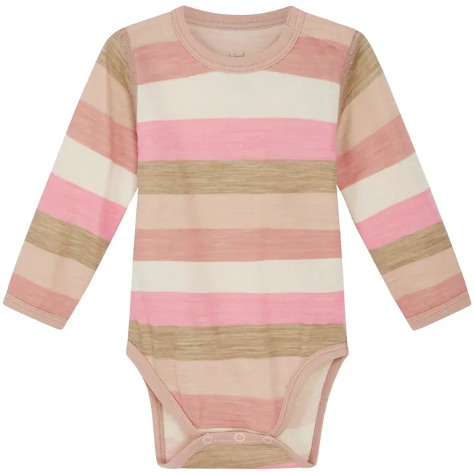 Hovedbilde Hust & Claire Baloo body ull/bambus striper, Rose ...
