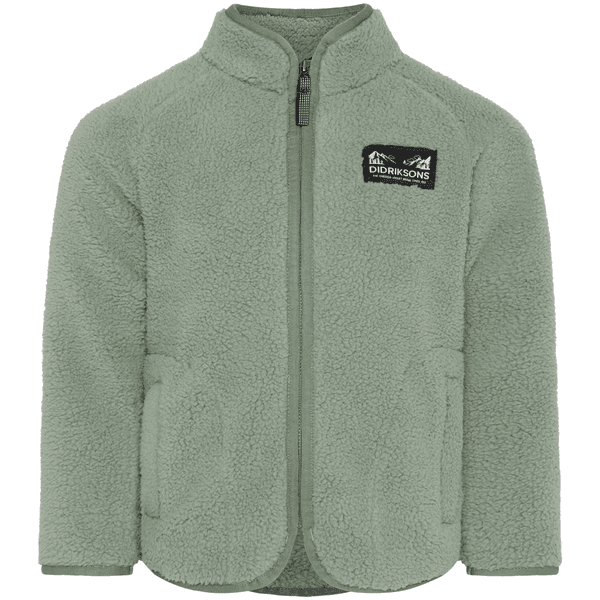 Hovedbilde Didriksons Gibbs teddyjakke til barn, Light Moss