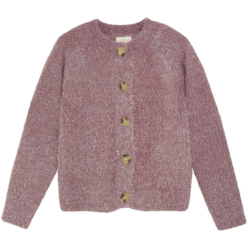 Creamie strikket cardigan til barn, Crushed Berry